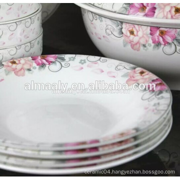 customized printed porcelain omega plate for food or soup